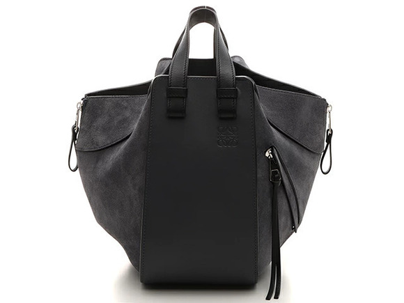 Loewe Handbags - Loewe Hammock Shoulder Bag Anthracite Gray Black Calfskin Suede